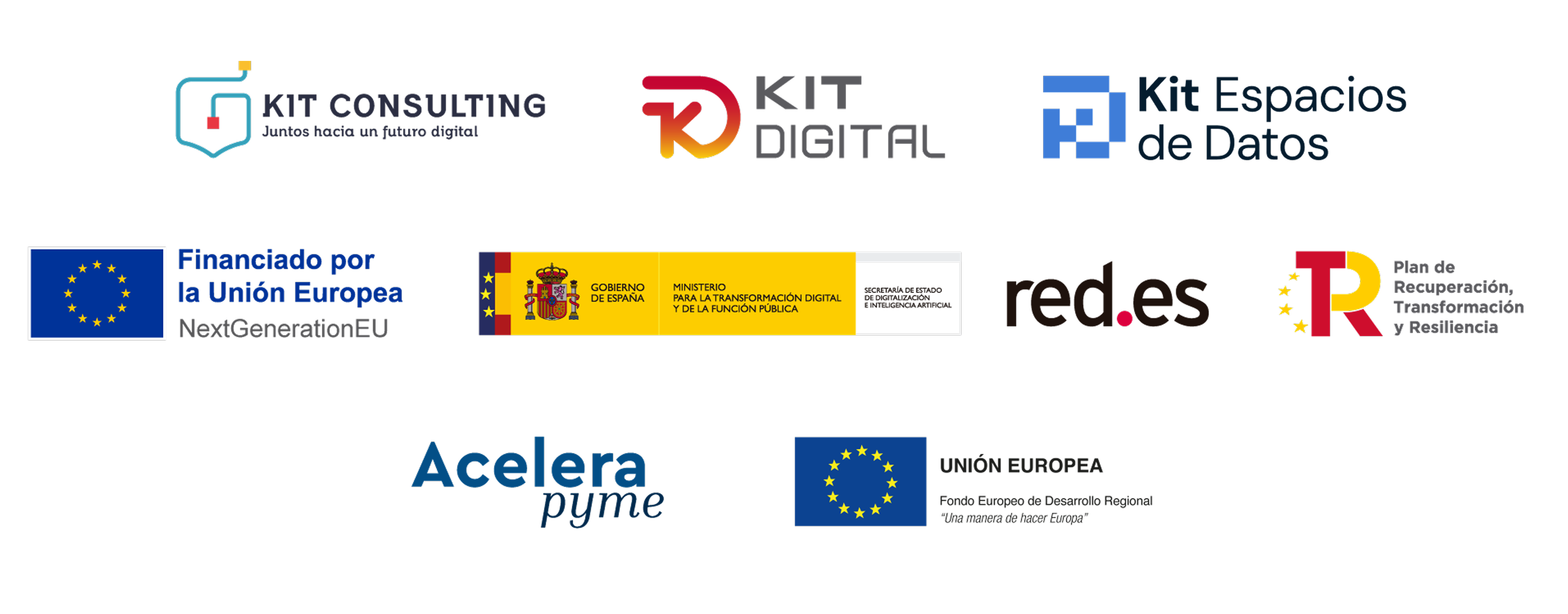 Kit Digital · Gobierno de España · Plan de Recuperación · NextGenerationEU · Financiado por la Unión Europea